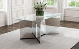 Emery Silver 76-inch Rectangular Mirrored Dining Table from Coaster - Luna Furniture