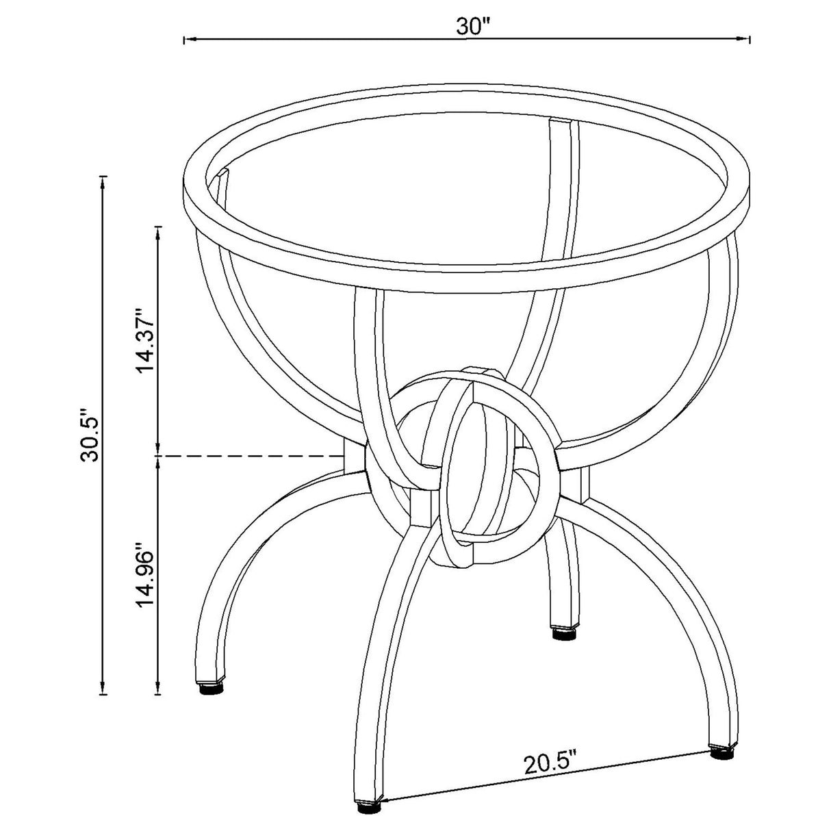 Aviano Gunmetal Dining Table Base from Coaster - Luna Furniture