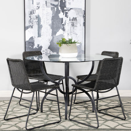 Aviano Gunmetal Dining Table Base from Coaster - Luna Furniture