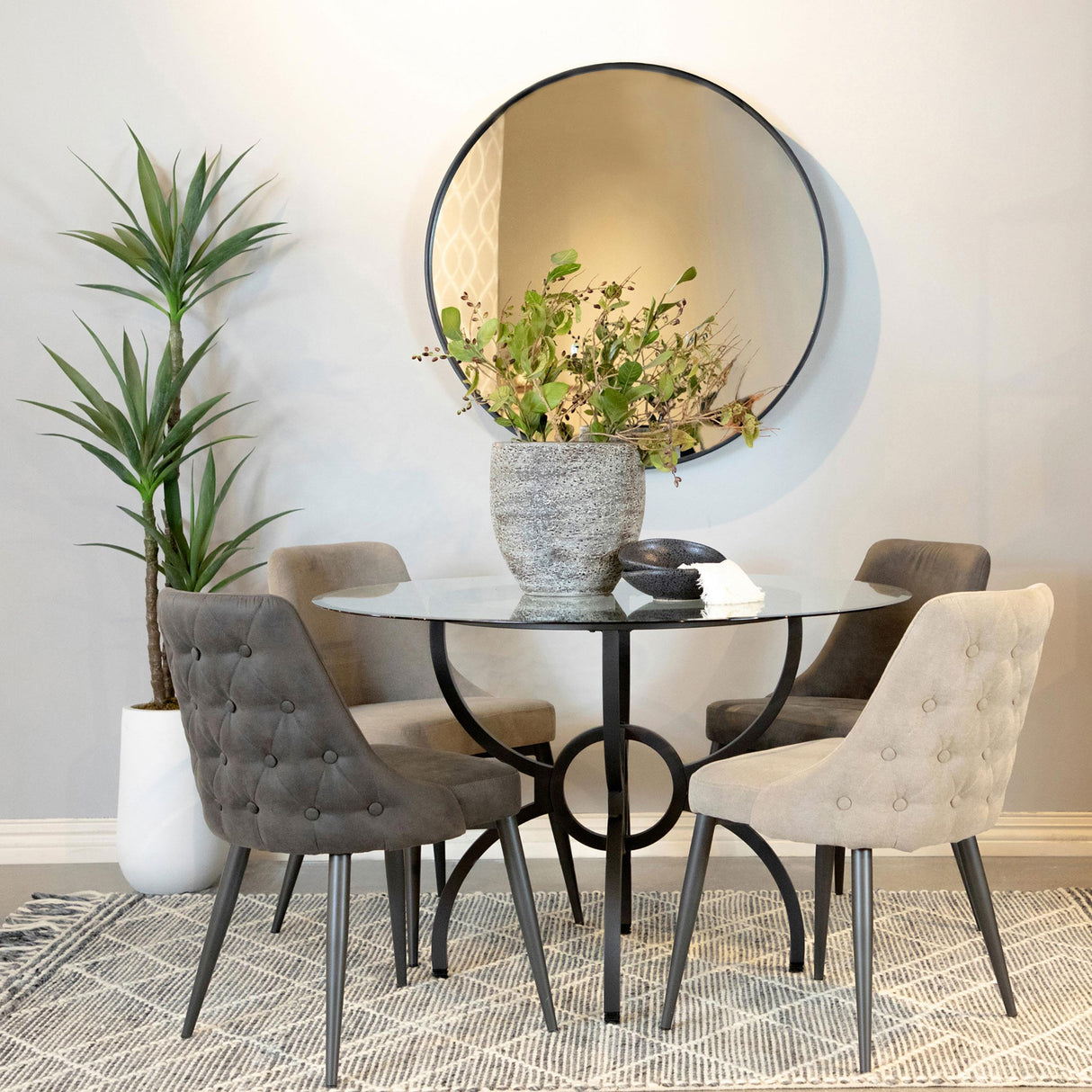 Aviano Gunmetal Dining Table Base from Coaster - Luna Furniture