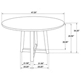 Dinah Walnut Round Solid Wood Dining Table from Coaster - Luna Furniture