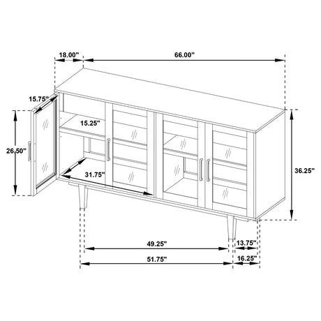 Middleton Natural 4-Door Sideboard with Dual Drawers from Coaster - Luna Furniture