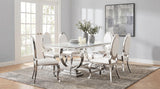 Antoine White 7-Piece Rectangular Glass Top Dining Set from Coaster - Luna Furniture