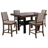 Patterson Mango Oak 5-Piece Counter Height Dining Set from Coaster - Luna Furniture