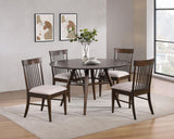 Everton Walnut 5-Piece Round 54-inch Dining Set from Coaster - Luna Furniture