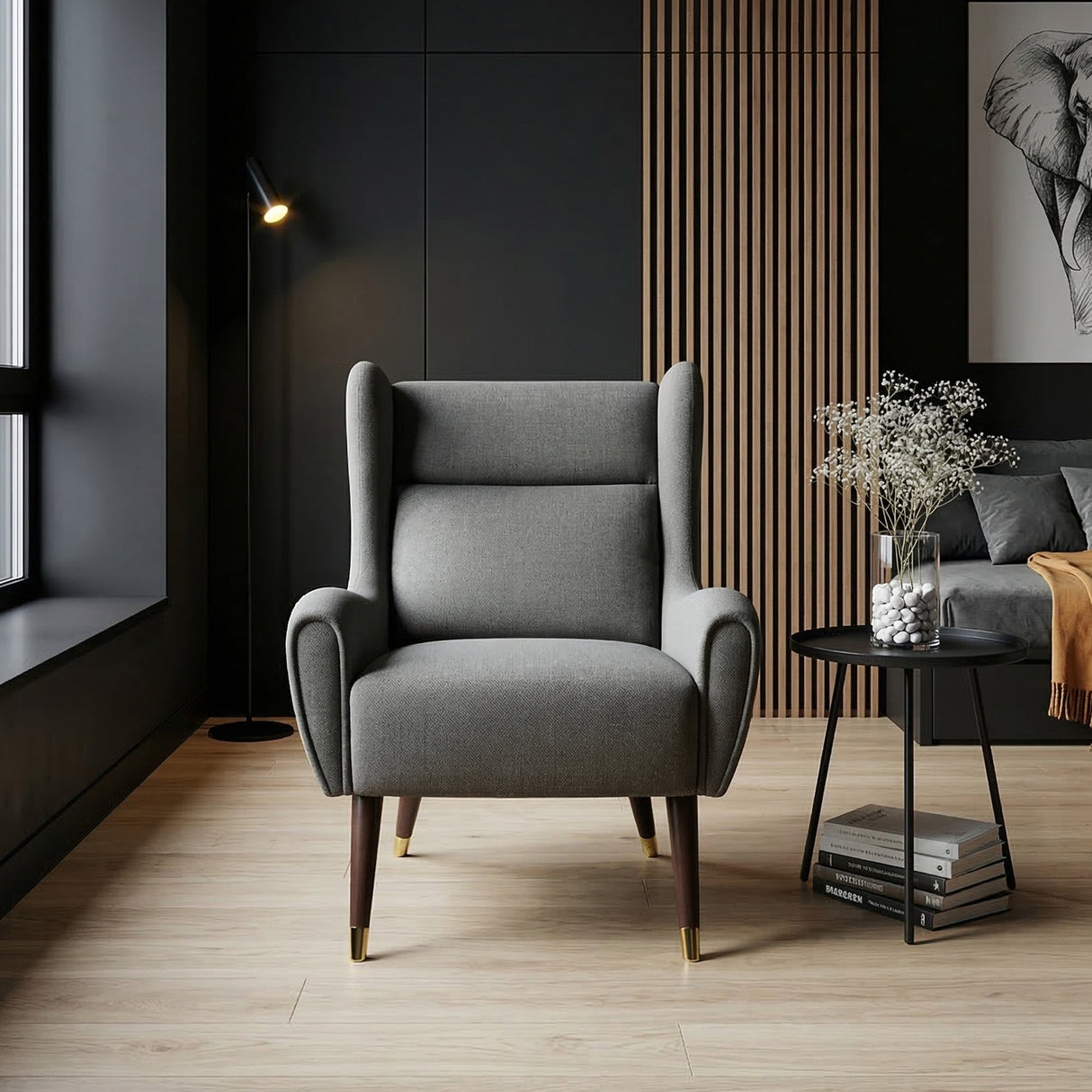 Greta Dark Gray Accent Chair from Homelegance - Luna Furniture