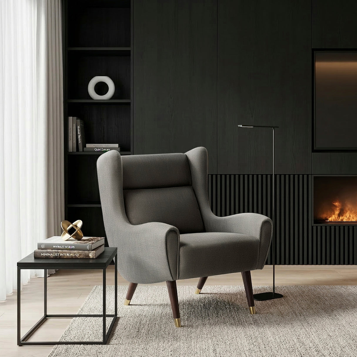 Greta Dark Gray Accent Chair from Homelegance - Luna Furniture