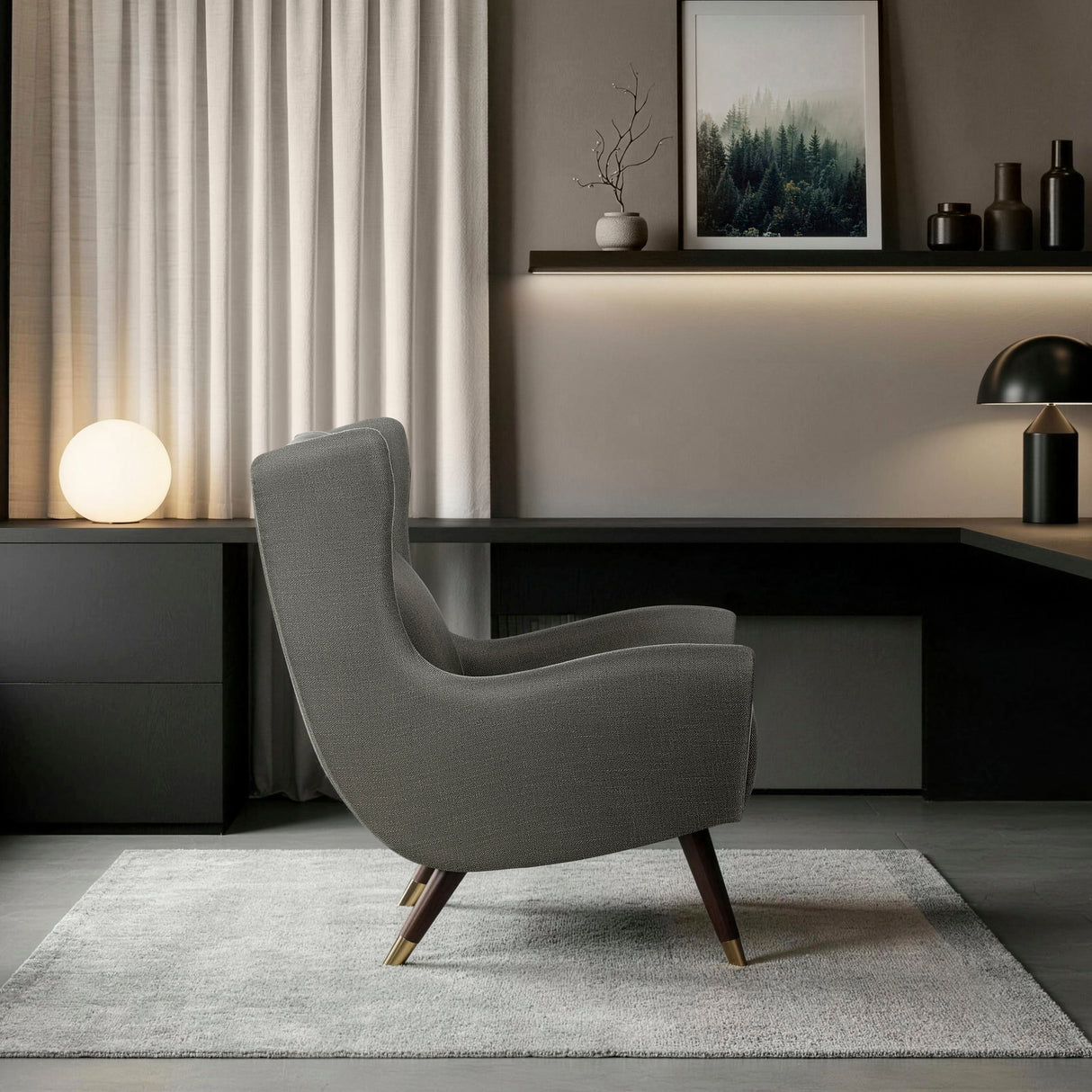 Greta Dark Gray Accent Chair from Homelegance - Luna Furniture