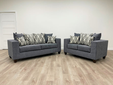 Monroe Steel Gray Sofa and Loveseat from Happy Homes - Luna Furniture