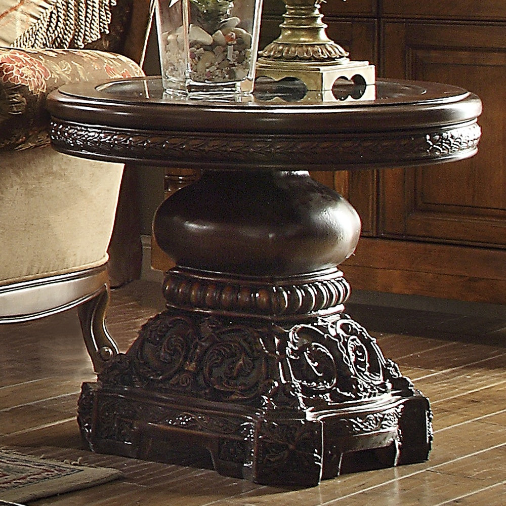 HD-1100 Dark Red Mahogany End Table from Homey Design - Luna Furniture