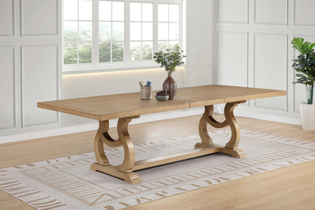 Brockway Cove and Barley Brown Trestle Dining Table from Coaster - Luna Furniture