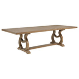 Brockway Cove and Barley Brown Trestle Dining Table from Coaster - Luna Furniture