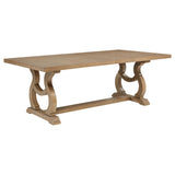 Brockway Cove and Barley Brown Trestle Dining Table from Coaster - Luna Furniture