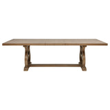 Brockway Cove and Barley Brown Trestle Dining Table from Coaster - Luna Furniture