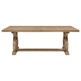 Brockway Cove and Barley Brown Trestle Dining Table from Coaster - Luna Furniture