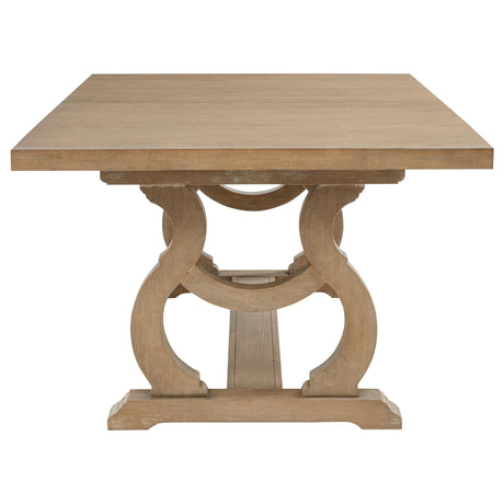 Brockway Cove and Barley Brown Trestle Dining Table from Coaster - Luna Furniture