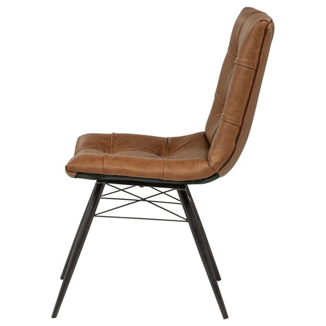 Aiken Saddle Brown Faux Leather Dining Side Chair, Set of 4 from Coaster - Luna Furniture
