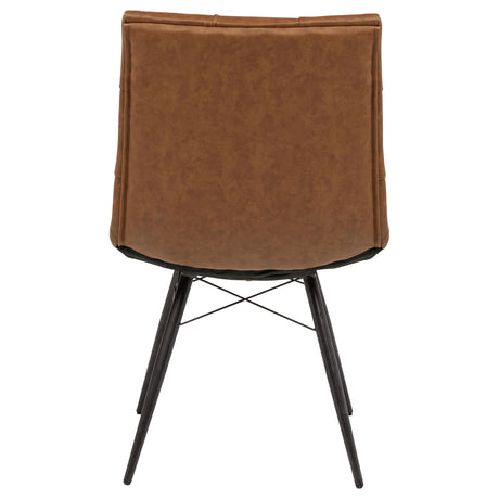 Aiken Saddle Brown Faux Leather Dining Side Chair, Set of 4 from Coaster - Luna Furniture