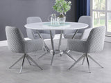 Abby White and Light Gray 5-Piece Dining Set from Coaster - Luna Furniture