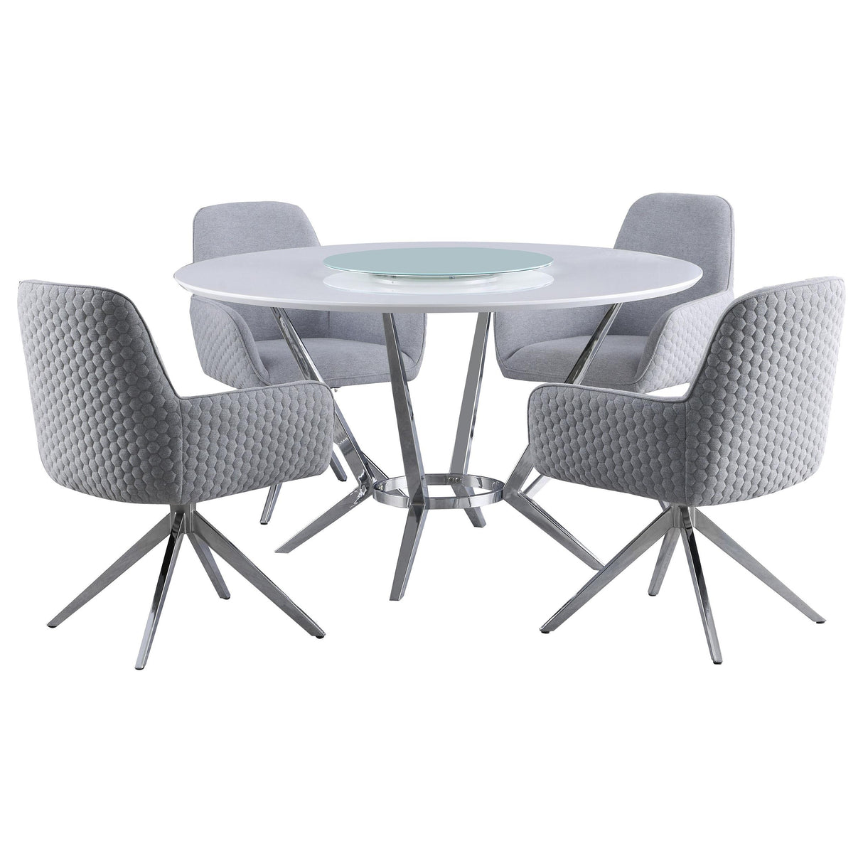 Abby White and Light Gray 5-Piece Dining Set from Coaster - Luna Furniture
