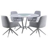 Abby White and Light Gray 5-Piece Dining Set from Coaster - Luna Furniture