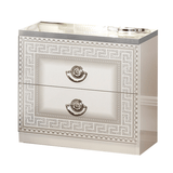 Aida White w/Silver Nightstand from ESF Furniture - Luna Furniture
