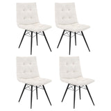 Aiken Stone White Fabric Upholstered Dining Side Chair, Set of 4 from Coaster - Luna Furniture