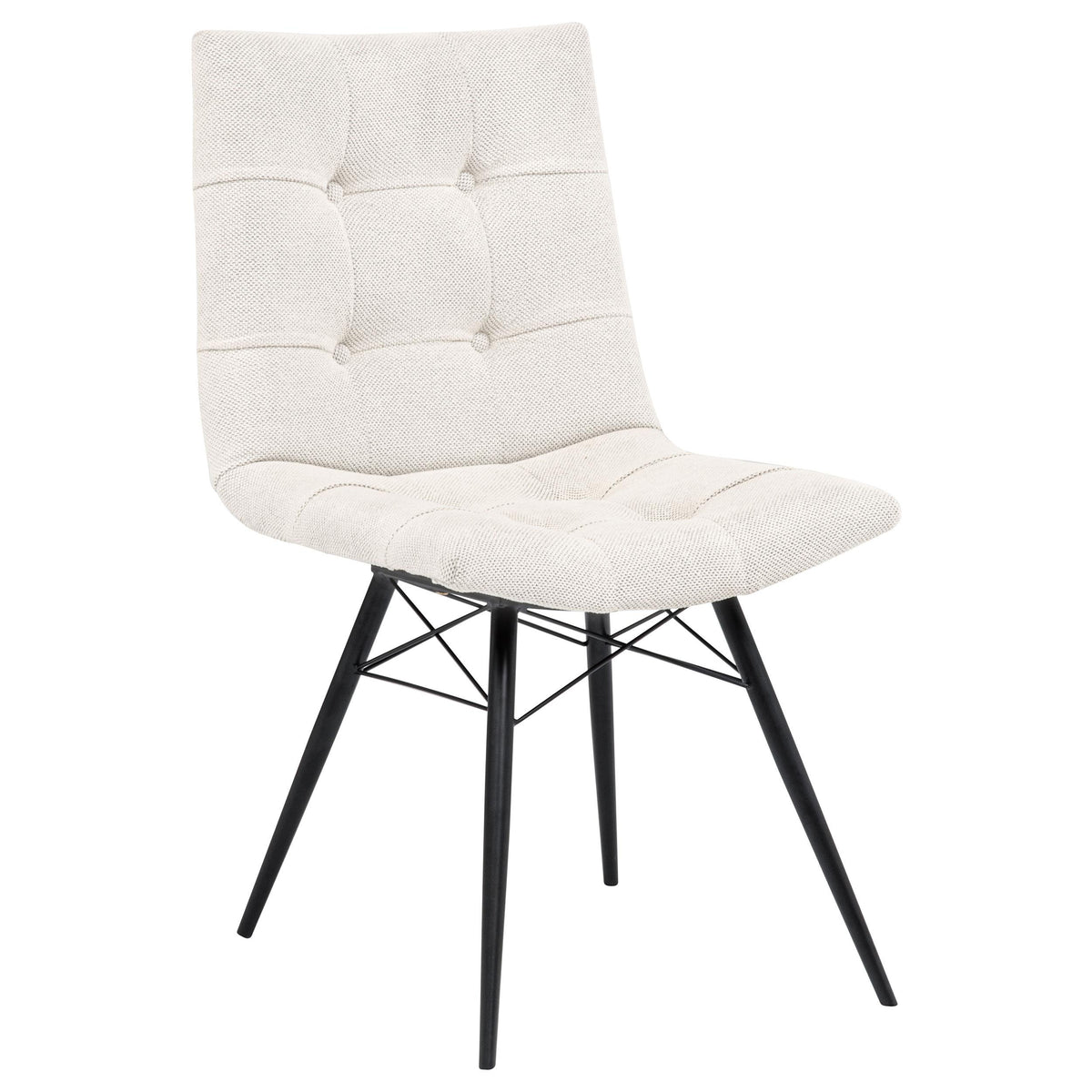 Aiken Stone White Fabric Upholstered Dining Side Chair, Set of 4 from Coaster - Luna Furniture