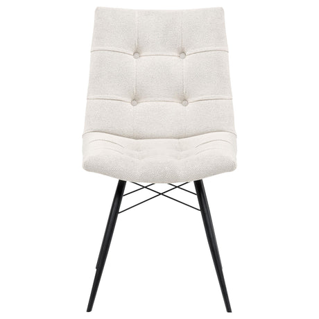 Aiken Stone White Fabric Upholstered Dining Side Chair, Set of 4 from Coaster - Luna Furniture