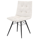 Aiken Stone White Fabric Upholstered Dining Side Chair, Set of 4 from Coaster - Luna Furniture
