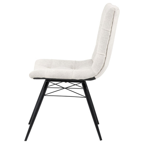 Aiken Stone White Fabric Upholstered Dining Side Chair, Set of 4 from Coaster - Luna Furniture