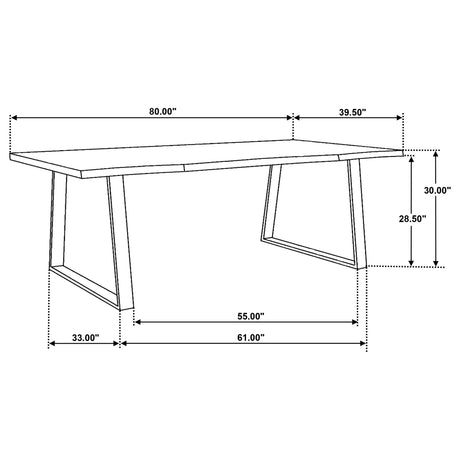 Selwyn Light Sheesham 80" Live Edge Solid Wood Dining Table from Coaster - Luna Furniture