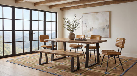 Selwyn Light Sheesham 80" Live Edge Solid Wood Dining Table from Coaster - Luna Furniture