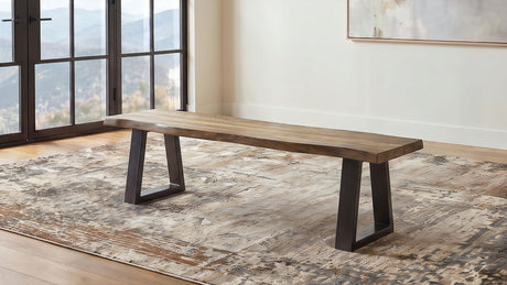 Selwyn Light Sheesham Live Edge Solid Wood Dining Bench from Coaster - Luna Furniture
