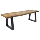 Selwyn Light Sheesham Live Edge Solid Wood Dining Bench from Coaster - Luna Furniture
