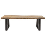 Selwyn Light Sheesham Live Edge Solid Wood Dining Bench from Coaster - Luna Furniture