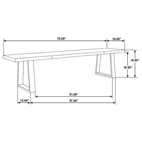 Selwyn Light Sheesham Live Edge Wood Dining Bench from Coaster - Luna Furniture