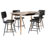 Partridge Natural Sheesham and Espresso 5-Piece Rectangular Counter Height Dining Set from Coaster - Luna Furniture