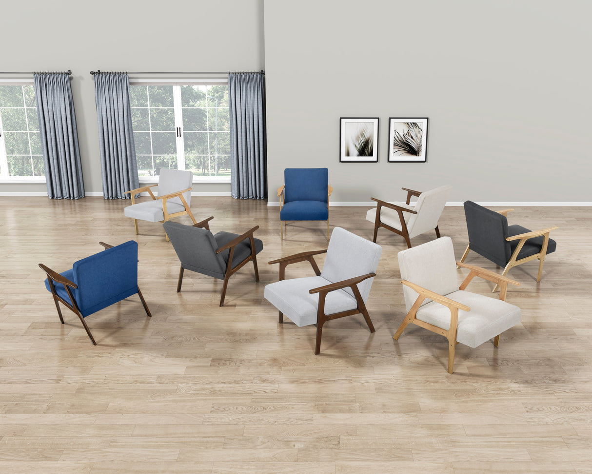 Omara Natural Blue Accent Chair from Homelegance - Luna Furniture