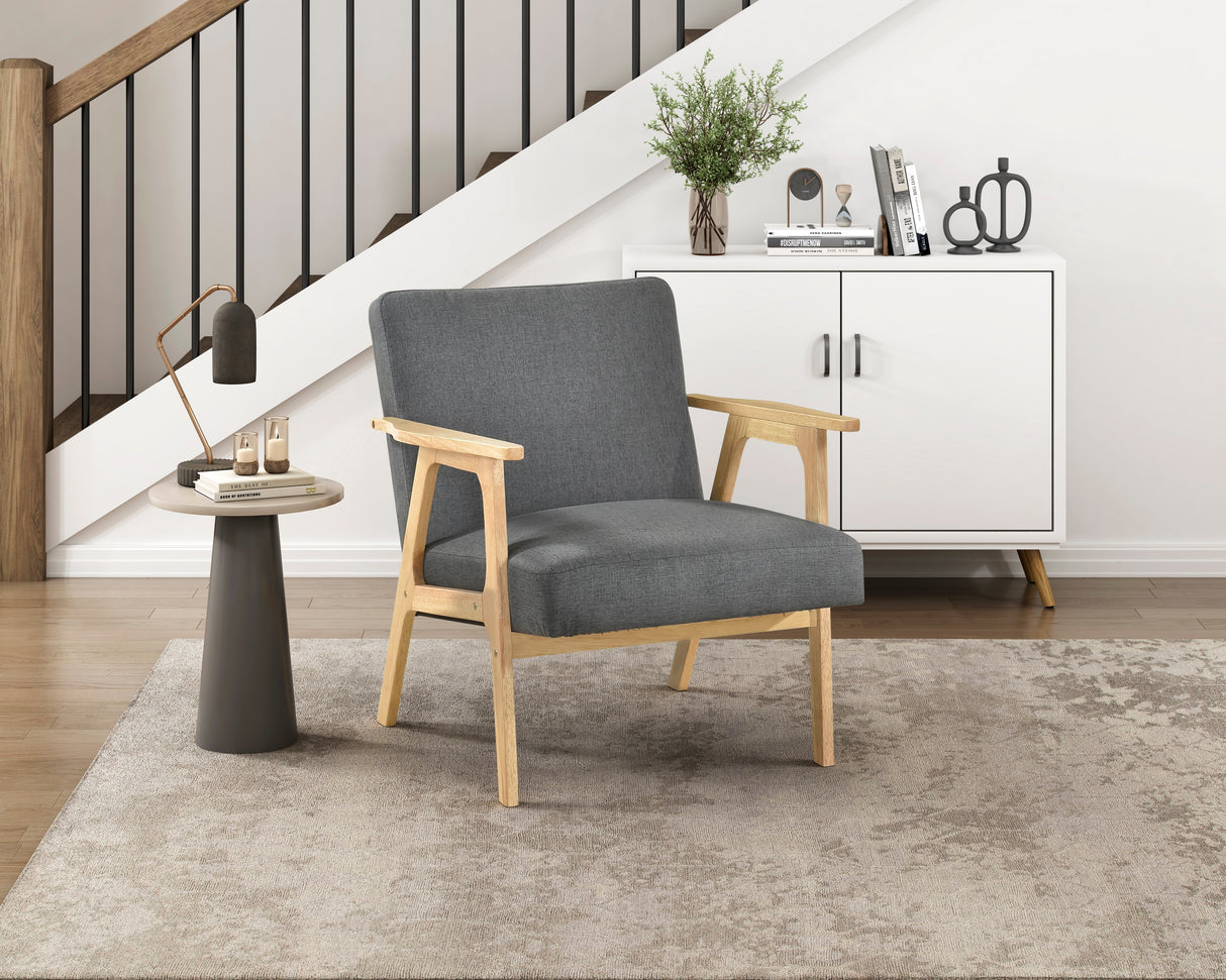 Omara Natural Dark Gray Accent Chair from Homelegance - Luna Furniture