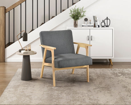 Omara Natural Dark Gray Accent Chair from Homelegance - Luna Furniture