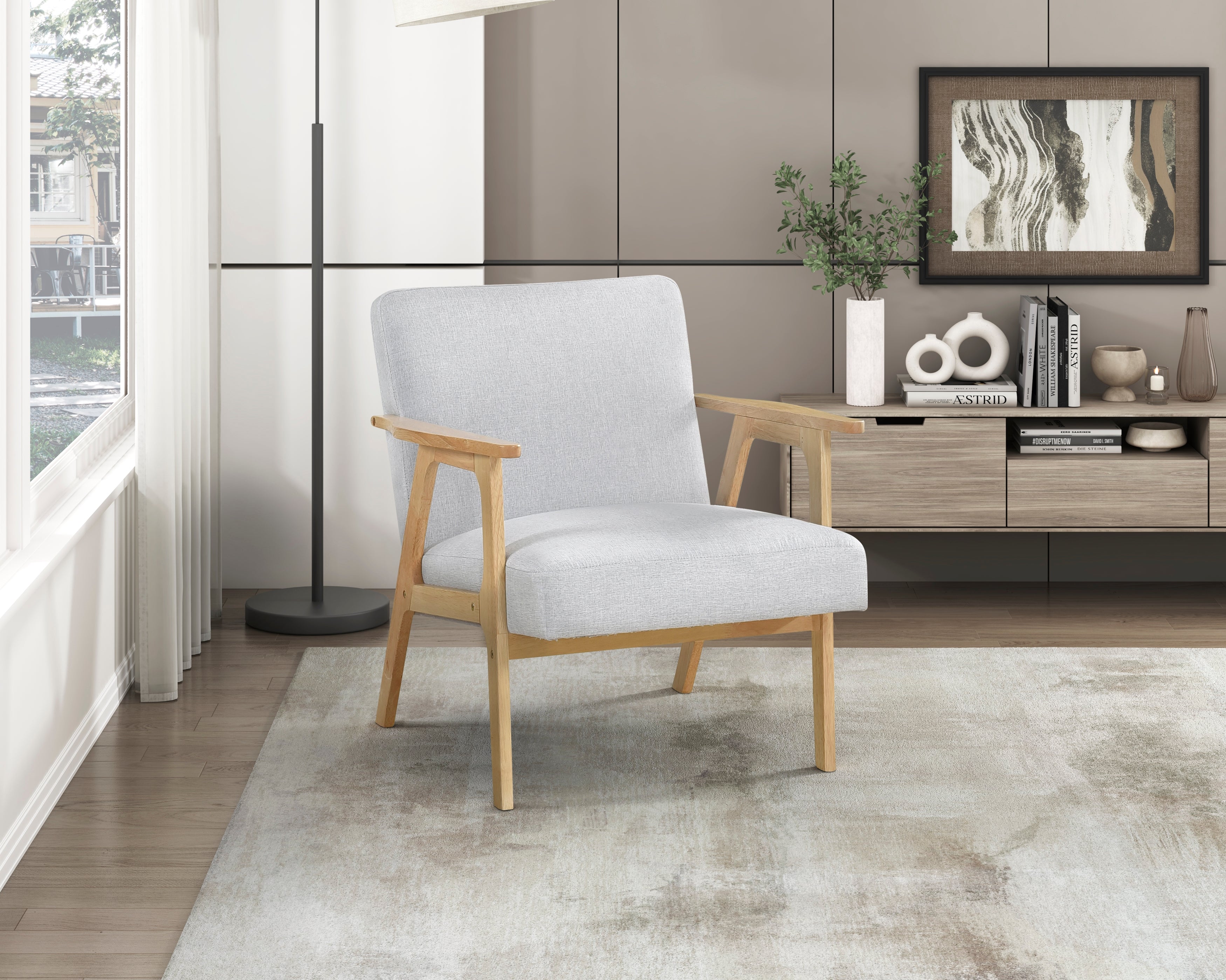 Homelegance Omara Natural Gray Accent Chair – Luna Furniture