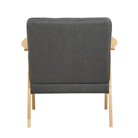 Omara Natural Dark Gray Accent Chair from Homelegance - Luna Furniture