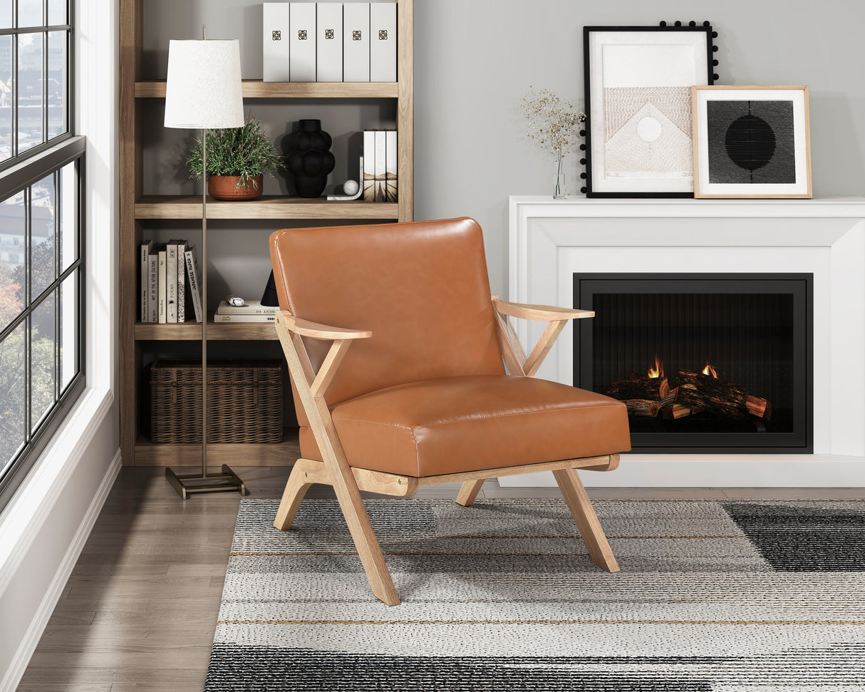 Gideon Natural Brown Accent Chair from Homelegance - Luna Furniture