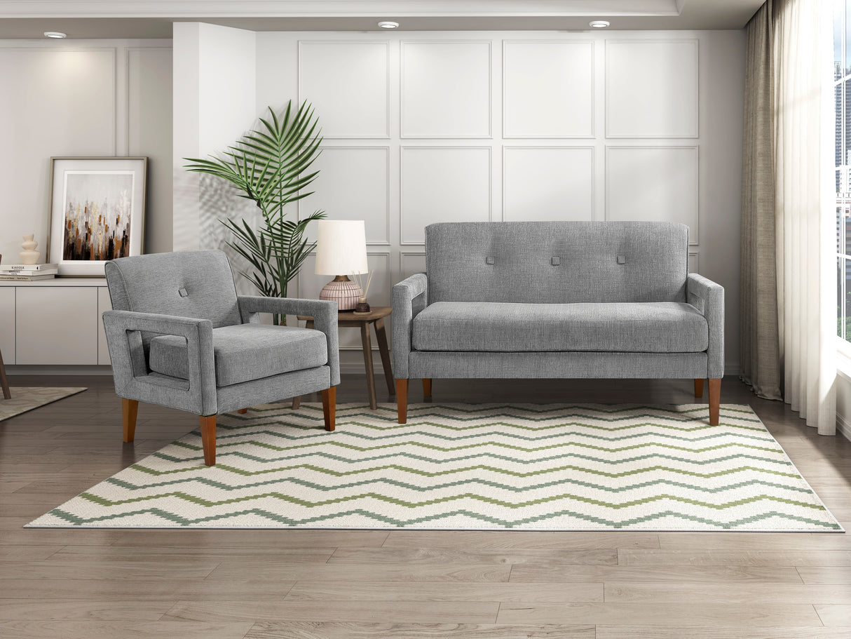 Belfort Gray Loveseat from Homelegance - Luna Furniture