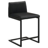Vardon Black Genuine Leather Counter Height Chair (Set of 2) from Coaster - Luna Furniture