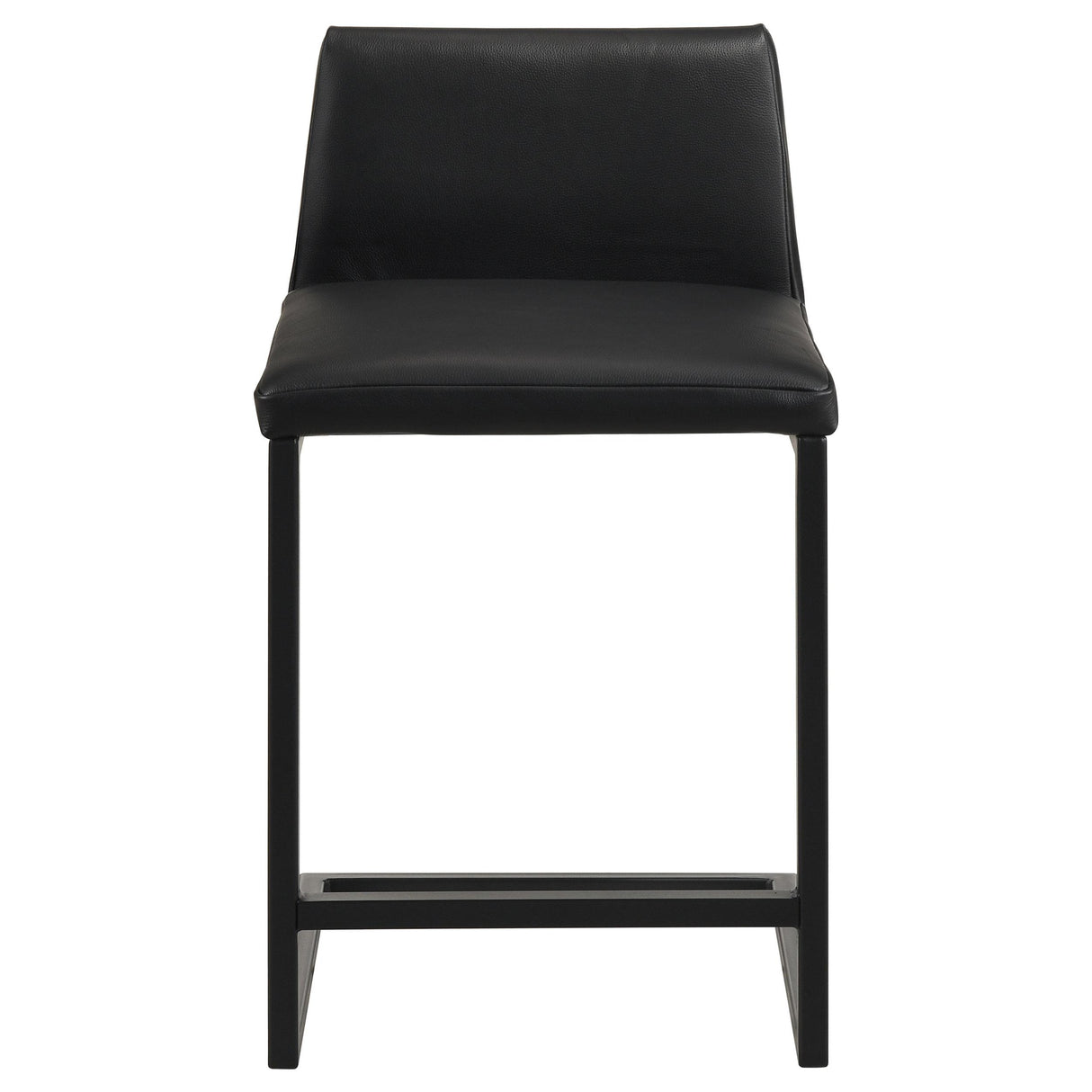 Vardon Black Genuine Leather Counter Height Chair (Set of 2) from Coaster - Luna Furniture