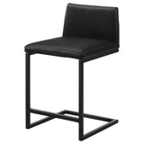Vardon Black Genuine Leather Counter Height Chair, Set of 2 from Coaster - Luna Furniture