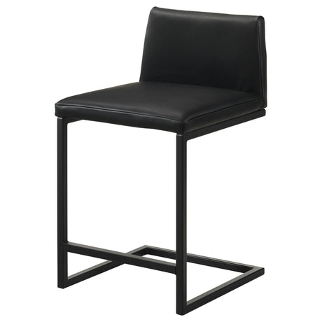 Vardon Black Genuine Leather Counter Height Chair, Set of 2 from Coaster - Luna Furniture