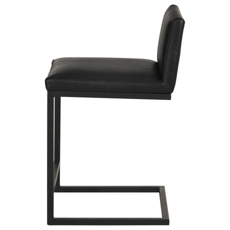 Vardon Black Genuine Leather Counter Height Chair, Set of 2 from Coaster - Luna Furniture